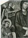Anonimo , Maestro di San Martino - sec. XIV - Madonna con Bambino in trono tra san Domenico e san Francesco d'Assisi