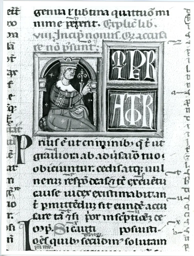Universit&agrave; di Pisa. Dipartimento di Storia delle Arti , Anonimo italiano - sec. XIV - Lucca, Biblioteca Capitolare Feliniana, Ms. 322, f. 259v, particolare , fronte