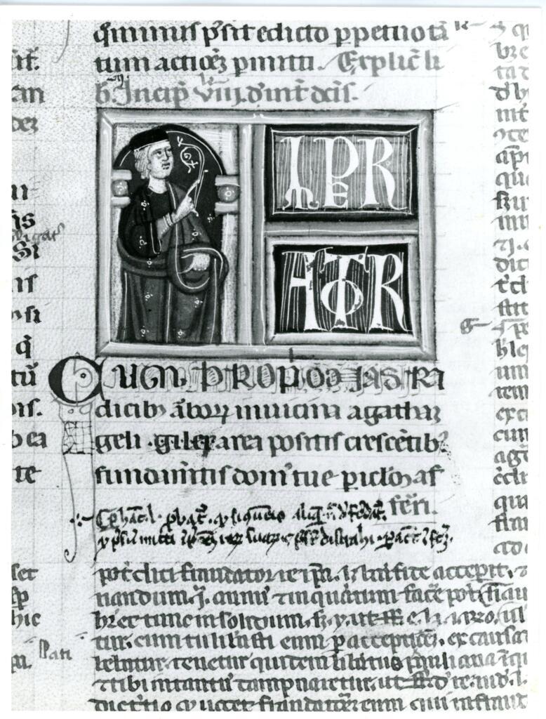 Università di Pisa. Dipartimento di Storia delle Arti , Anonimo italiano - sec. XIV - Lucca, Biblioteca Capitolare Feliniana, Ms. 322, f. 231v, particolare , fronte