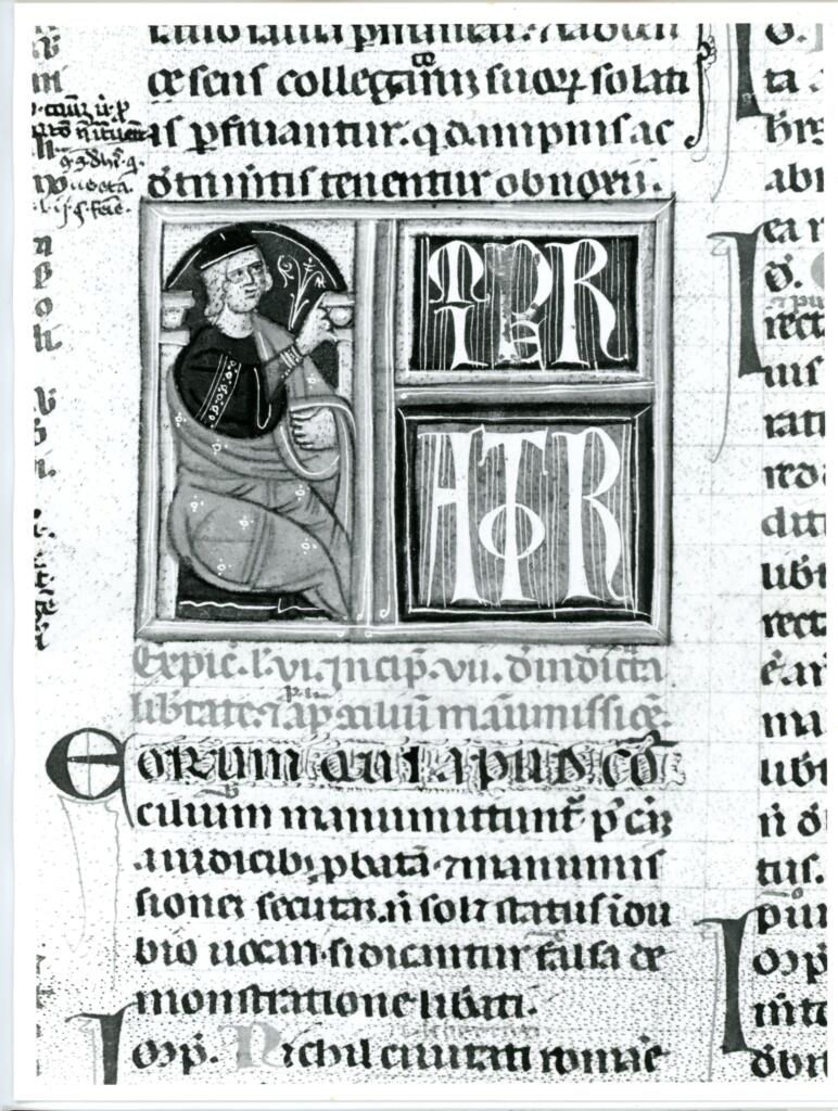 Università di Pisa. Dipartimento di Storia delle Arti , Anonimo italiano - sec. XIV - Lucca, Biblioteca Capitolare Feliniana, Ms. 322, f. 199v, particolare , fronte