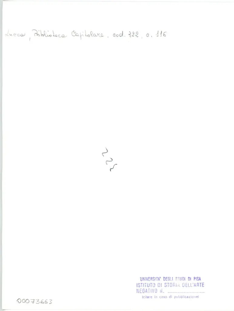 Universit&agrave; di Pisa. Dipartimento di Storia delle Arti , Anonimo italiano - sec. XIV - Lucca, Biblioteca Capitolare Feliniana, Ms. 322, f. 116r, particolare , retro