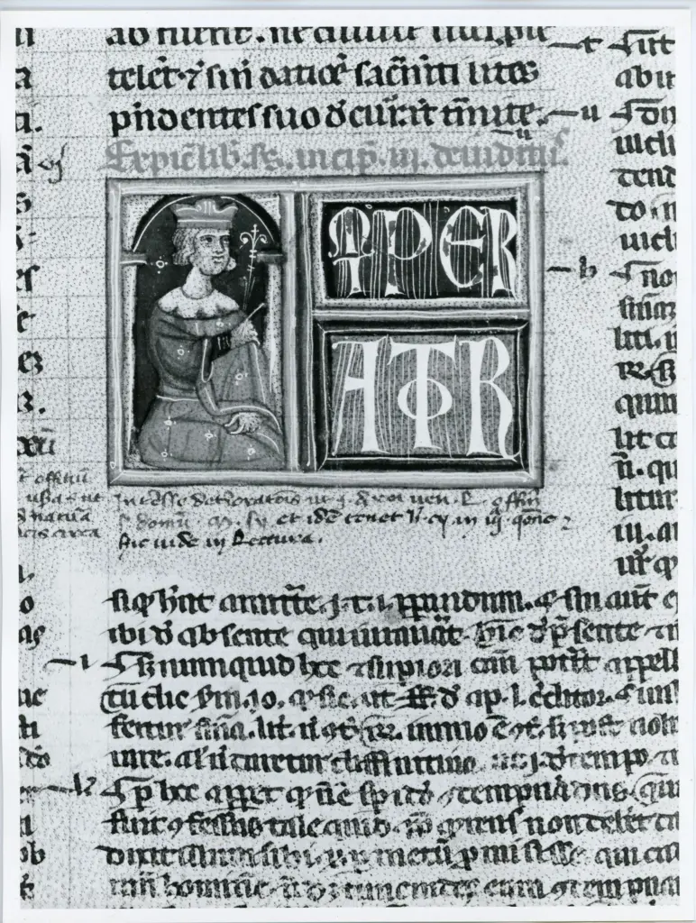 Universit&agrave; di Pisa. Dipartimento di Storia delle Arti , Anonimo italiano - sec. XIV - Lucca, Biblioteca Capitolare Feliniana, Ms. 322, f. 60v, particolare , fronte