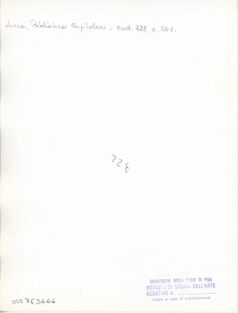 Universit&agrave; di Pisa. Dipartimento di Storia delle Arti , Anonimo italiano - sec. XIV - Lucca, Biblioteca Capitolare Feliniana, Ms. 322, f. 60v, particolare , retro