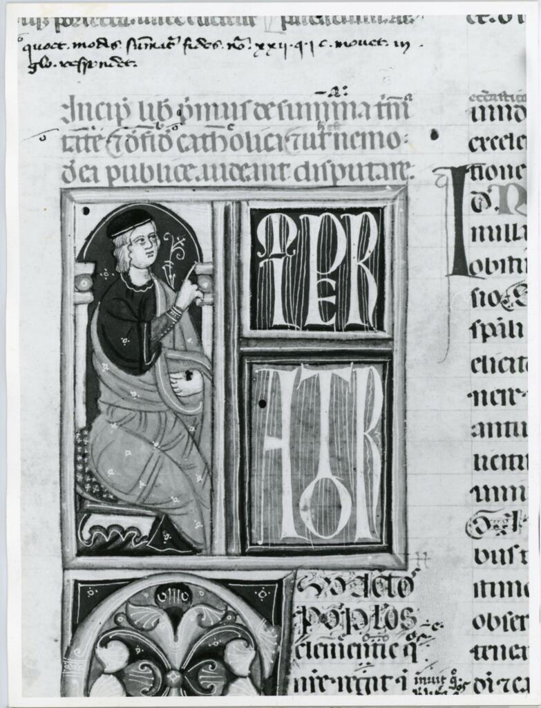 Università di Pisa. Dipartimento di Storia delle Arti , Anonimo italiano - sec. XIV - Lucca, Biblioteca Capitolare Feliniana, Ms. 322, f. 3r, particolare , fronte