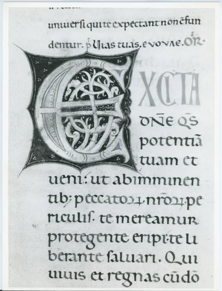 Universit&agrave; di Pisa. Dipartimento di Storia delle Arti , Anonimo italiano - sec. XII - Lucca, Biblioteca Capitolare Feliniana, Ms. 595, f. 7r, particolare , fronte