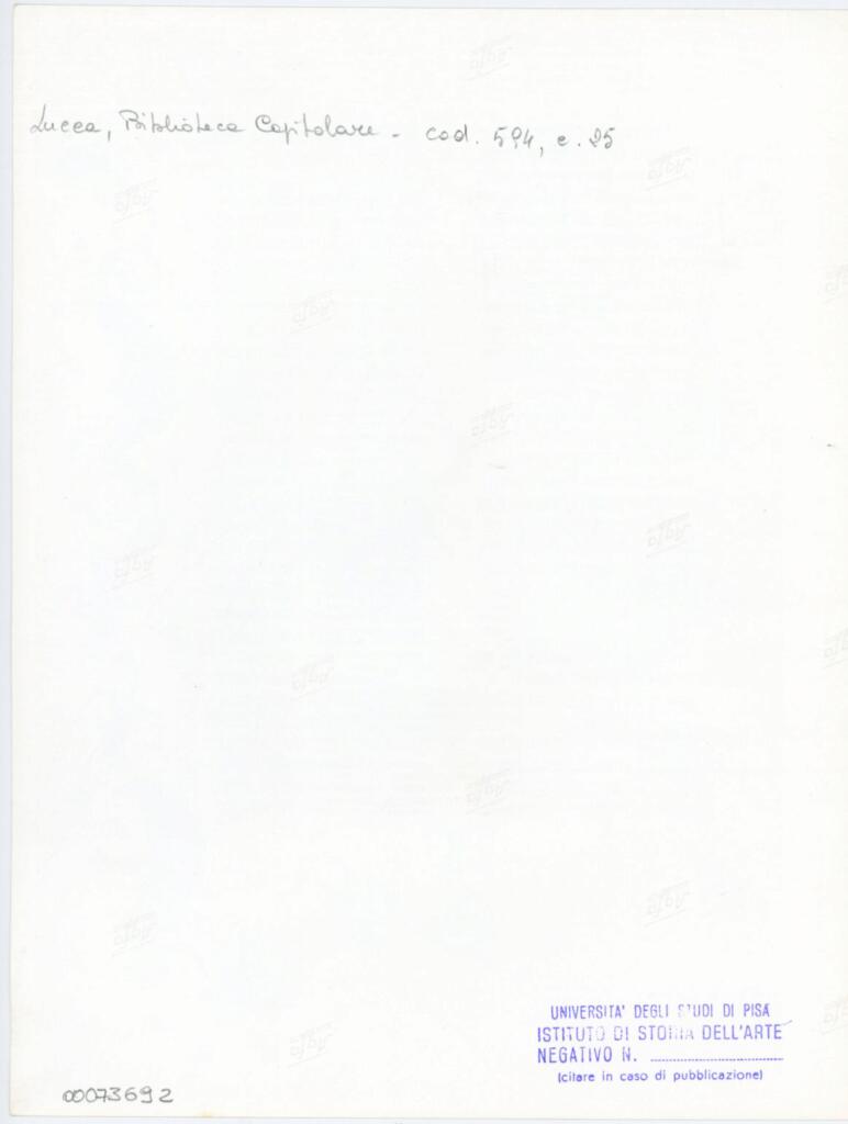 Università di Pisa. Dipartimento di Storia delle Arti , Anonimo italiano - sec. XV, prima metà - Lucca, Biblioteca Capitolare Feliniana, Ms. 594, f. 25r, intero , retro