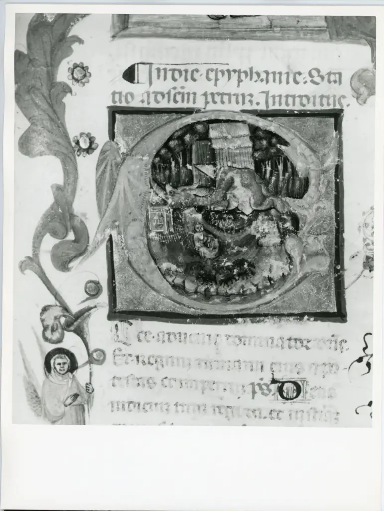 Universit&agrave; di Pisa. Dipartimento di Storia delle Arti , Anonimo italiano - sec. XV, prima met&agrave; - Lucca, Biblioteca Capitolare Feliniana, Ms. 594, f. 24r, particolare , fronte