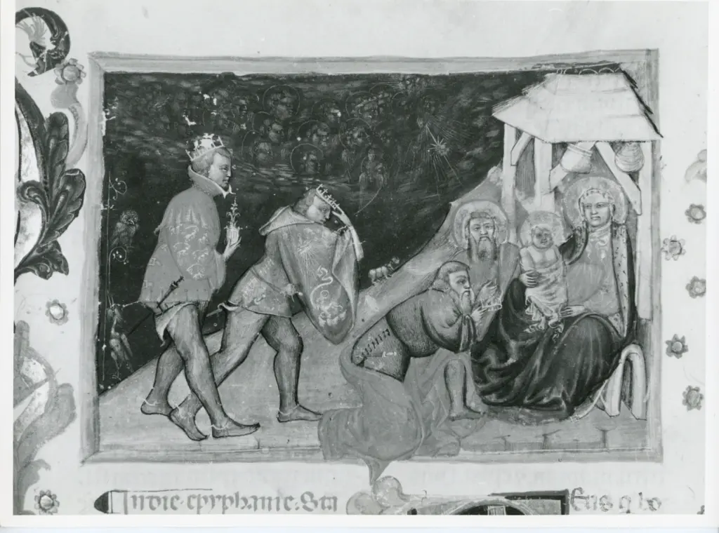 Universit&agrave; di Pisa. Dipartimento di Storia delle Arti , Anonimo italiano - sec. XV, prima met&agrave; - Lucca, Biblioteca Capitolare Feliniana, Ms. 594, f. 24r, particolare , fronte