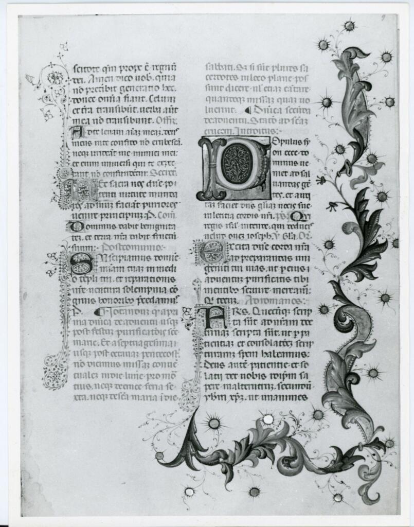 Università di Pisa. Dipartimento di Storia delle Arti , Anonimo italiano - sec. XV, prima metà - Lucca, Biblioteca Capitolare Feliniana, Ms. 594, f. 9r, intero , fronte