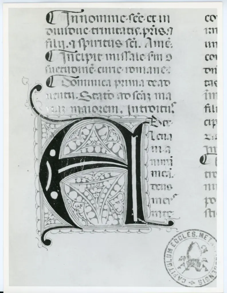 Universit&agrave; di Pisa. Dipartimento di Storia delle Arti , Anonimo italiano - sec. XV, prima met&agrave; - Lucca, Biblioteca Capitolare Feliniana, Ms. 594, f. 8r, particolare , fronte