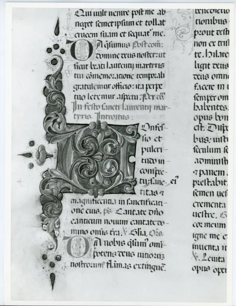 Università di Pisa. Dipartimento di Storia delle Arti , Anonimo italiano - sec. XV, ultimo quarto - Lucca, Biblioteca Capitolare Feliniana, Ms. 598, f. 247v, particolare , fronte