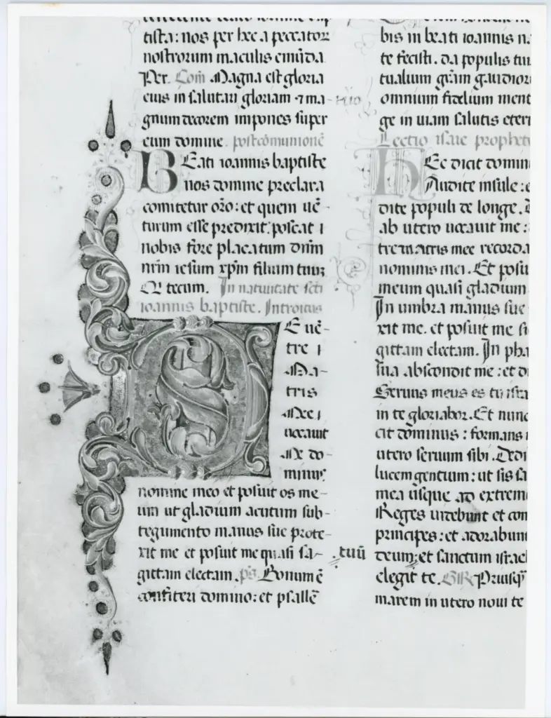 Universit&agrave; di Pisa. Dipartimento di Storia delle Arti , Anonimo italiano - sec. XV, ultimo quarto - Lucca, Biblioteca Capitolare Feliniana, Ms. 598, f. 234v, particolare , fronte