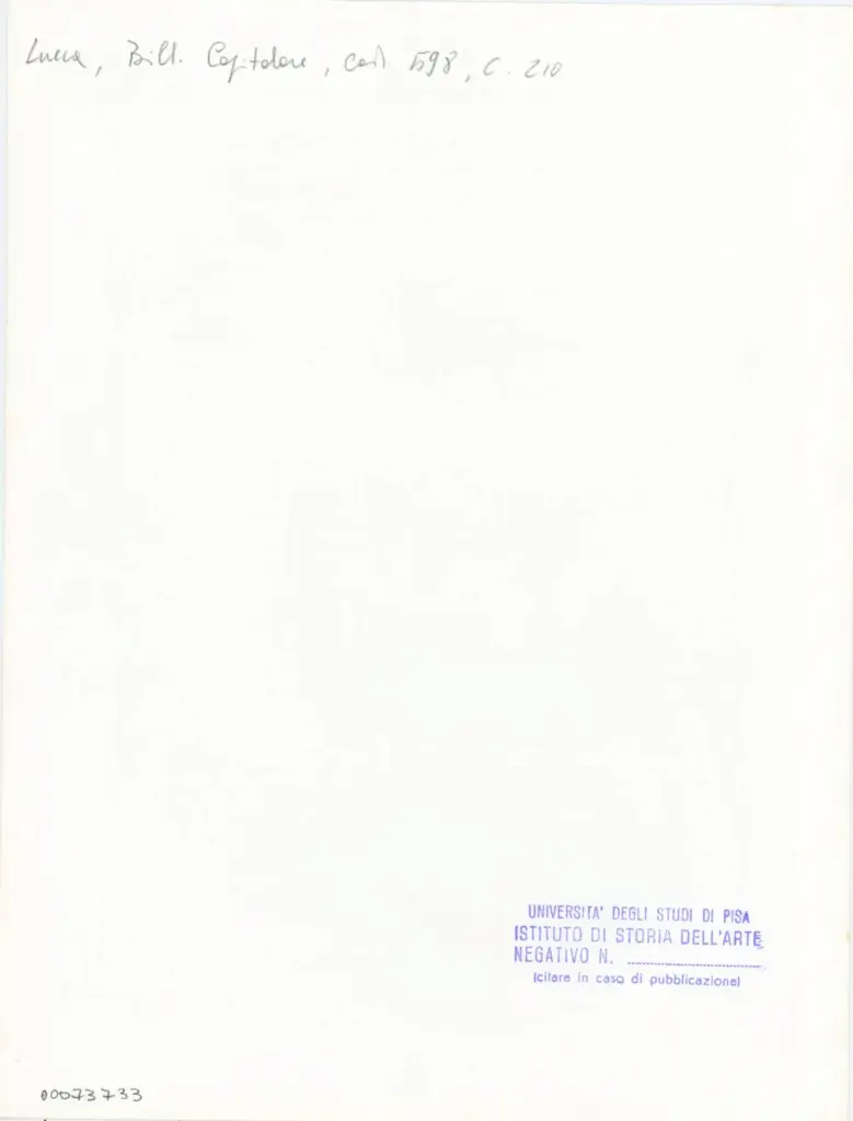 Università di Pisa. Dipartimento di Storia delle Arti , Anonimo italiano - sec. XV, ultimo quarto - Lucca, Biblioteca Capitolare Feliniana, Ms. 598, f. 210r , retro