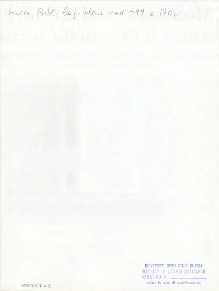 Universit&agrave; di Pisa. Dipartimento di Storia delle Arti , Anonimo italiano - sec. XIII, prima met&agrave; - Lucca, Biblioteca Capitolare Feliniana, Ms. 599, f. 170v, particolare , retro