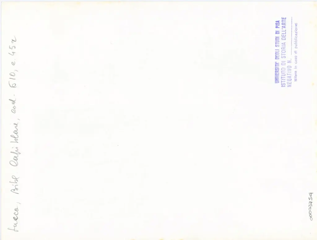 Università di Pisa. Dipartimento di Storia delle Arti , Anonimo italiano - sec. XIII, metà - Lucca, Biblioteca Capitolare Feliniana, Ms. 610, f. 45r, particolare , retro