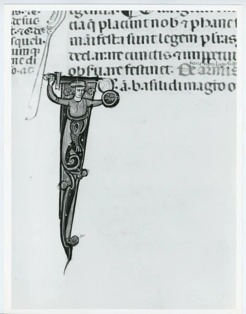 Universit&agrave; di Pisa. Dipartimento di Storia delle Arti , Anonimo italiano - sec. XIV, primo quarto - Lucca, Biblioteca Capitolare Feliniana, Ms. 325, f. 124r, particolare , fronte