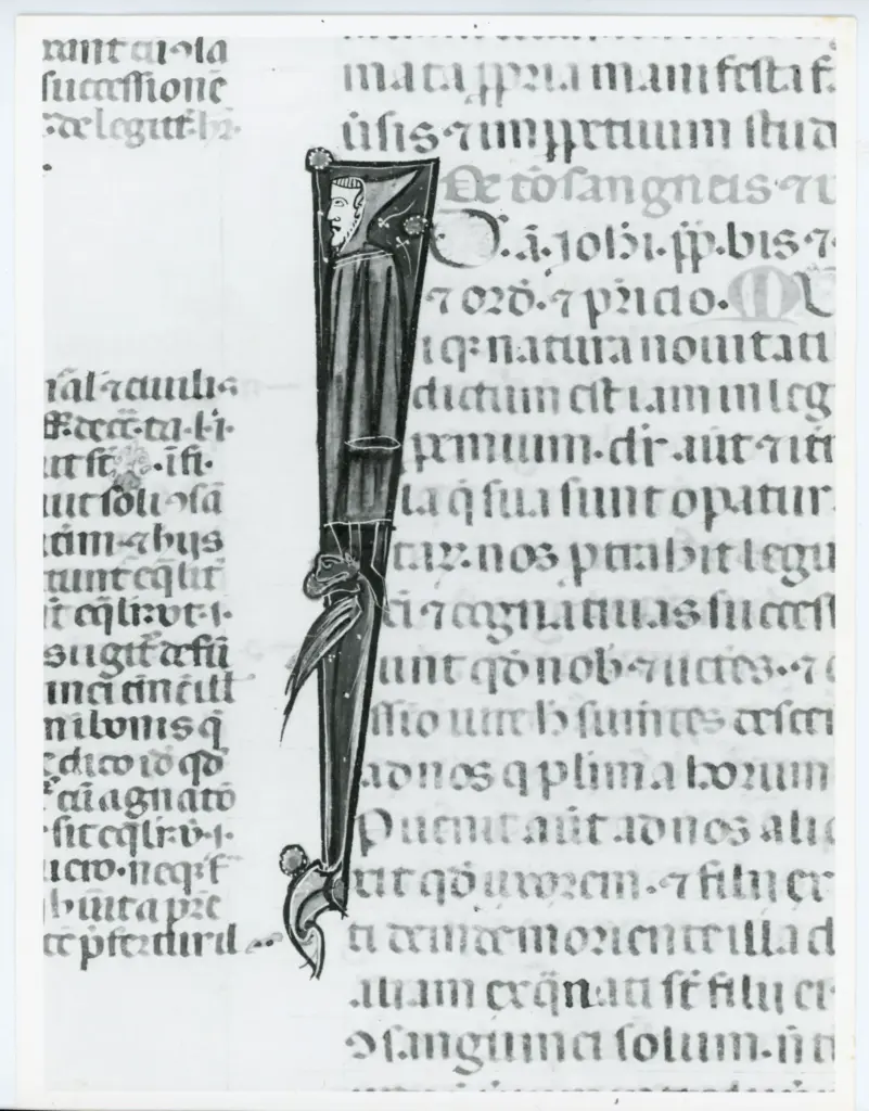 Università di Pisa. Dipartimento di Storia delle Arti , Anonimo italiano - sec. XIV, primo quarto - Lucca, Biblioteca Capitolare Feliniana, Ms. 325, f. 123v, particolare , fronte