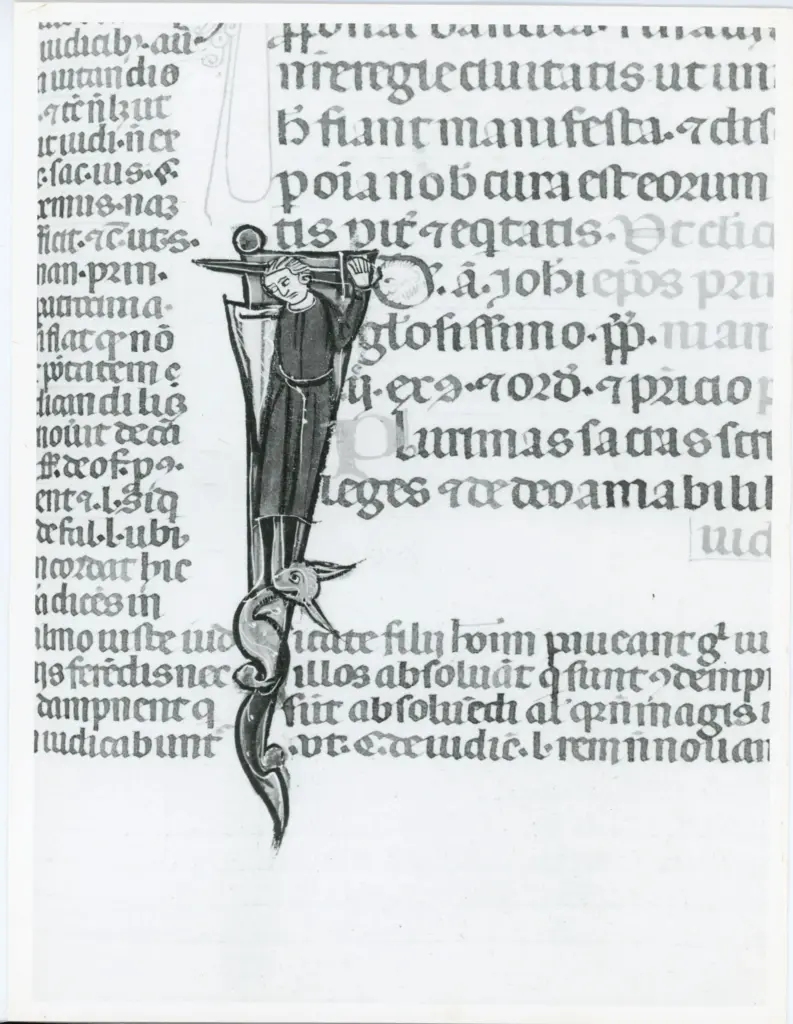 Università di Pisa. Dipartimento di Storia delle Arti , Anonimo italiano - sec. XIV, primo quarto - Lucca, Biblioteca Capitolare Feliniana, Ms. 325, f. 123v, particolare , fronte