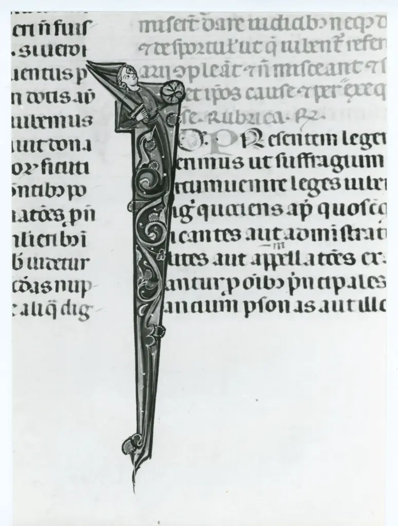 Universit&agrave; di Pisa. Dipartimento di Storia delle Arti , Anonimo italiano - sec. XIV, primo quarto - Lucca, Biblioteca Capitolare Feliniana, Ms. 325, f. 152v, particolare , fronte