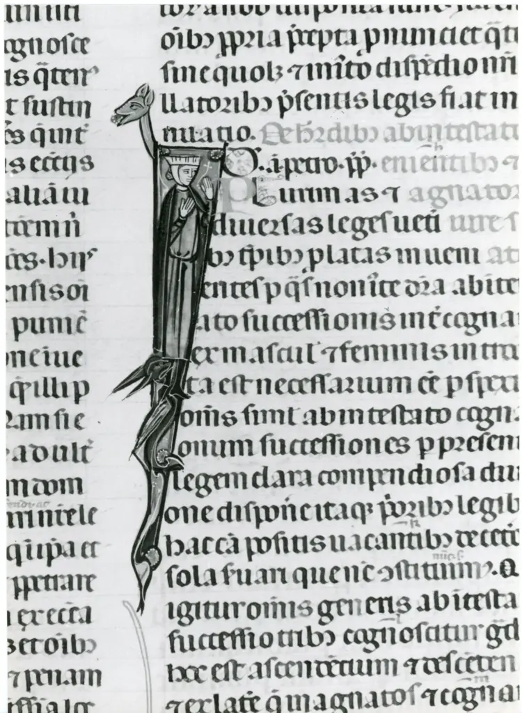 Università di Pisa. Dipartimento di Storia delle Arti , Anonimo italiano - sec. XIV, primo quarto - Lucca, Biblioteca Capitolare Feliniana, Ms. 325, f. 147r, particolare , fronte