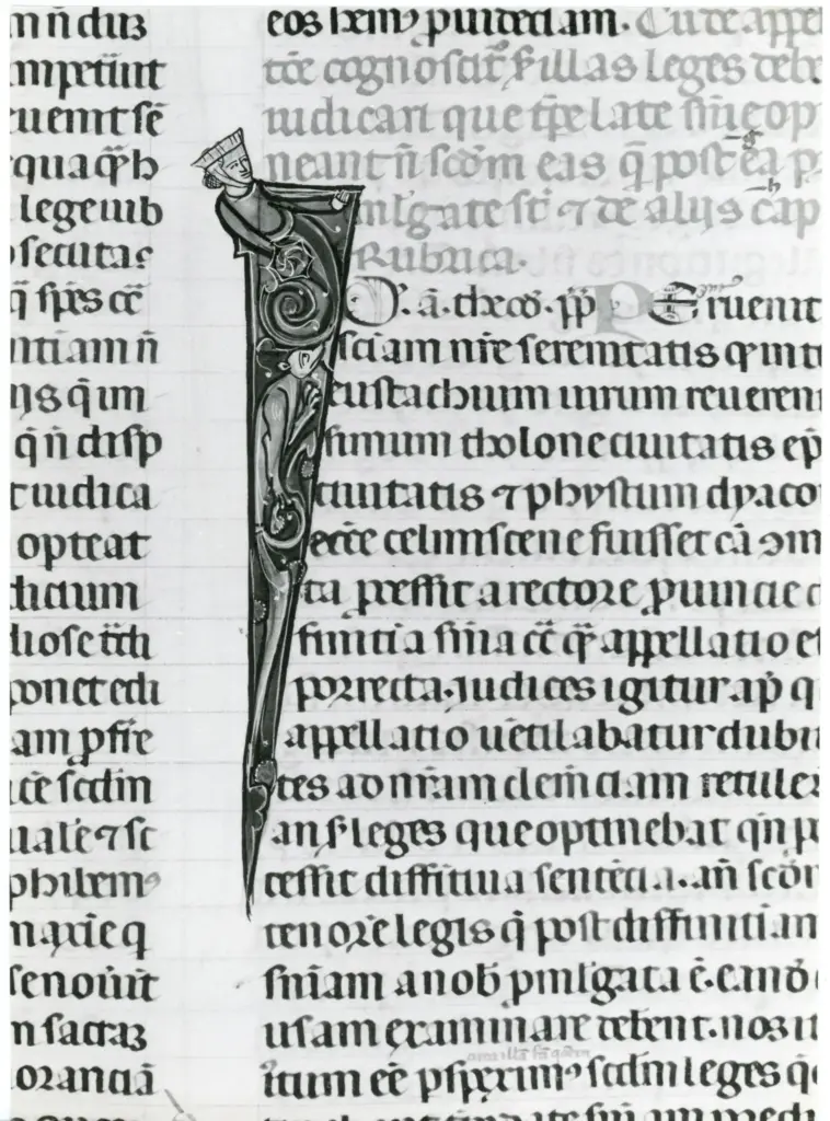 Università di Pisa. Dipartimento di Storia delle Arti , Anonimo italiano - sec. XIV, primo quarto - Lucca, Biblioteca Capitolare Feliniana, Ms. 325, f. 141r, particolare , fronte