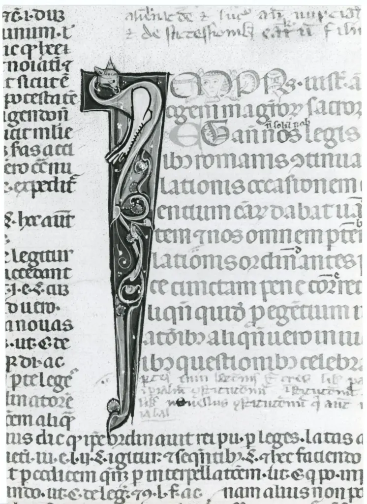 Università di Pisa. Dipartimento di Storia delle Arti , Anonimo italiano - sec. XIV, primo quarto - Lucca, Biblioteca Capitolare Feliniana, Ms. 325, f. 60v, particolare , fronte