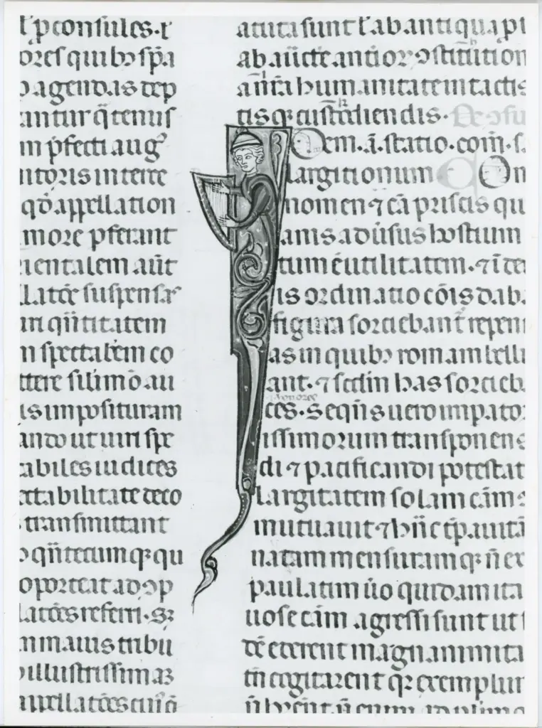 Universit&agrave; di Pisa. Dipartimento di Storia delle Arti , Anonimo italiano - sec. XIV, primo quarto - Lucca, Biblioteca Capitolare Feliniana, Ms. 325, f. 97v, particolare , fronte