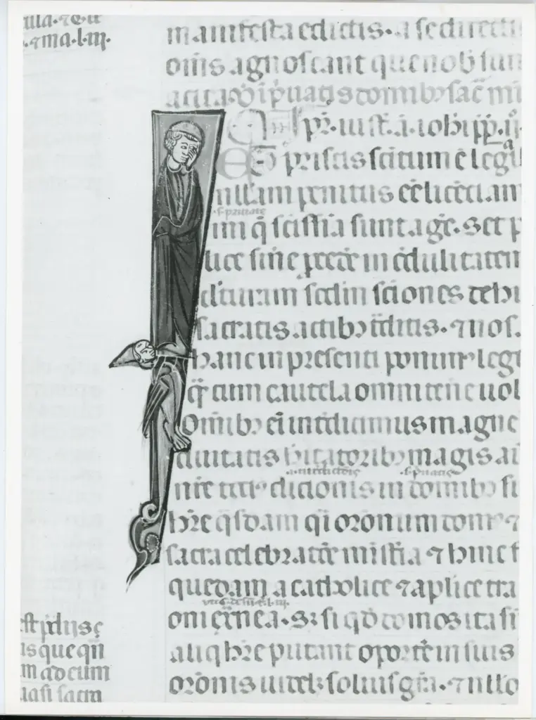 Universit&agrave; di Pisa. Dipartimento di Storia delle Arti , Anonimo italiano - sec. XIV, primo quarto - Lucca, Biblioteca Capitolare Feliniana, Ms. 325, f. 108r, particolare , fronte