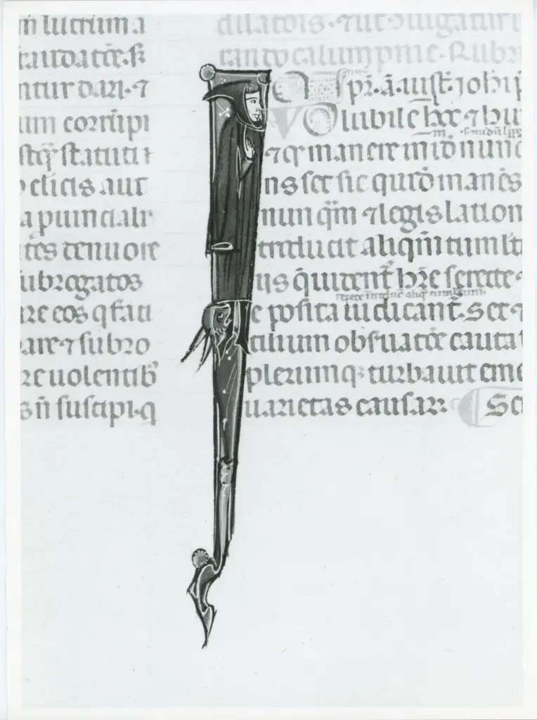 Università di Pisa. Dipartimento di Storia delle Arti , Anonimo italiano - sec. XIV, primo quarto - Lucca, Biblioteca Capitolare Feliniana, Ms. 325, f. 106v, particolare , fronte