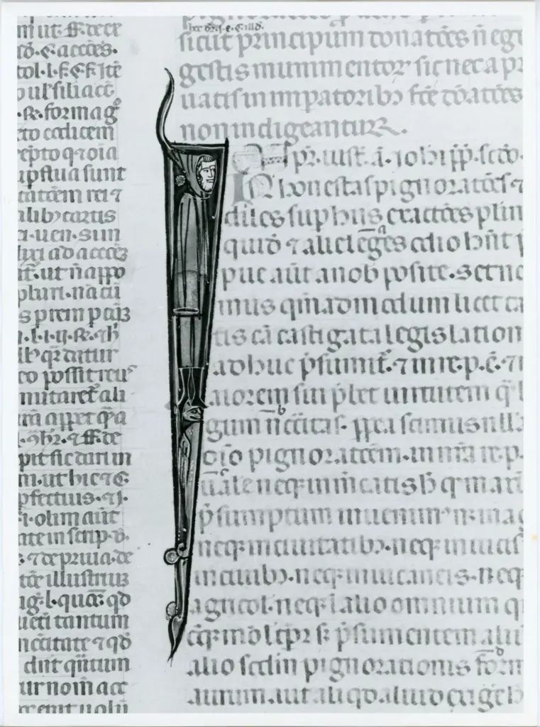 Universit&agrave; di Pisa. Dipartimento di Storia delle Arti , Anonimo italiano - sec. XIV, primo quarto - Lucca, Biblioteca Capitolare Feliniana, Ms. 325, f. 103v, particolare , fronte