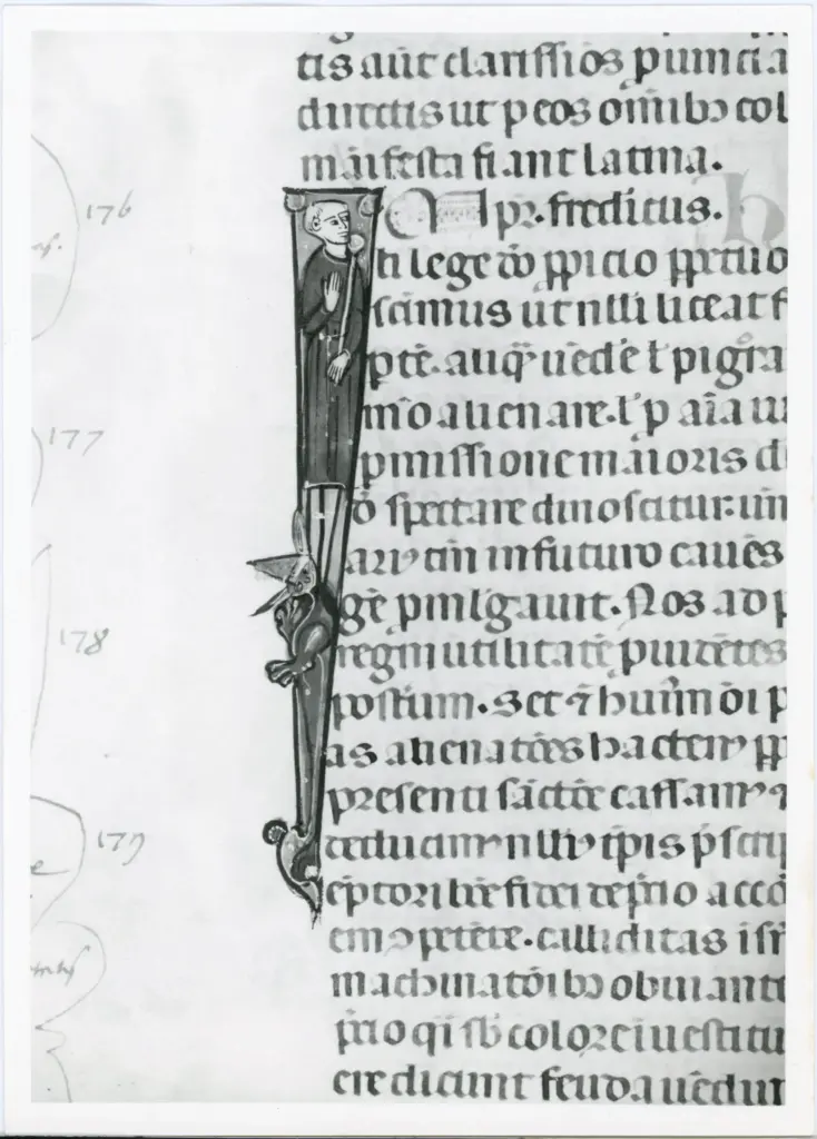 Universit&agrave; di Pisa. Dipartimento di Storia delle Arti , Anonimo italiano - sec. XIV, primo quarto - Lucca, Biblioteca Capitolare Feliniana, Ms. 325, f. 170v, particolare , fronte