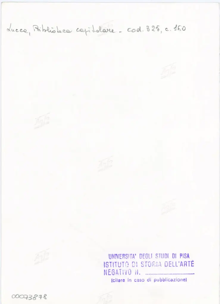 Università di Pisa. Dipartimento di Storia delle Arti , Anonimo italiano - sec. XIV, primo quarto - Lucca, Biblioteca Capitolare Feliniana, Ms. 325, f. 160, particolare , retro