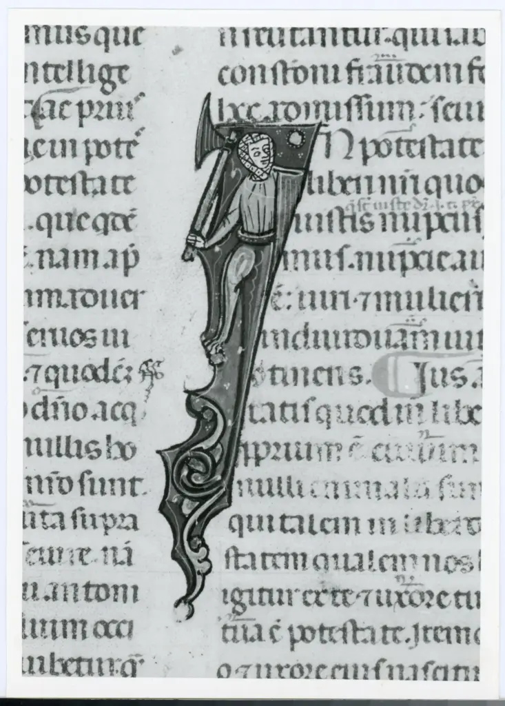 Universit&agrave; di Pisa. Dipartimento di Storia delle Arti , Anonimo italiano - sec. XIV, primo quarto - Lucca, Biblioteca Capitolare Feliniana, Ms. 325, f. 4r, particolare , fronte