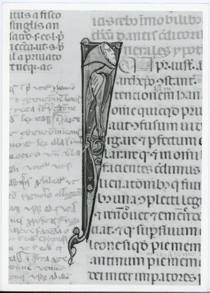 Universit&agrave; di Pisa. Dipartimento di Storia delle Arti , Anonimo italiano - sec. XIV, primo quarto - Lucca, Biblioteca Capitolare Feliniana, Ms. 325, f. 69v, particolare , fronte