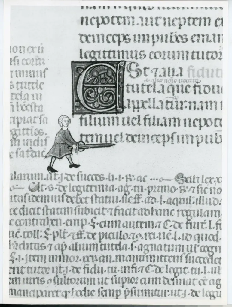 Università di Pisa. Dipartimento di Storia delle Arti , Anonimo italiano - sec. XIV, primo quarto - Lucca, Biblioteca Capitolare Feliniana, Ms. 325, f, 7v, particolare , fronte