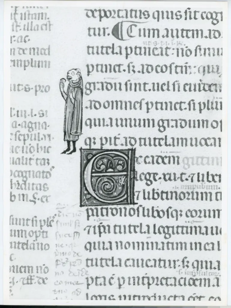 Universit&agrave; di Pisa. Dipartimento di Storia delle Arti , Anonimo italiano - sec. XIV, primo quarto - Lucca, Biblioteca Capitolare Feliniana, Ms. 325, f. 7v, particolare , fronte
