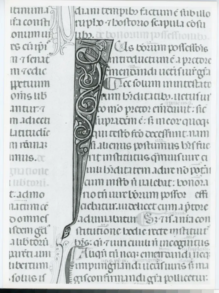 Universit&agrave; di Pisa. Dipartimento di Storia delle Arti , Anonimo italiano - sec. XIV, primo quarto - Lucca, Biblioteca Capitolare Feliniana, Ms. 325, f. 33v, particolare , fronte