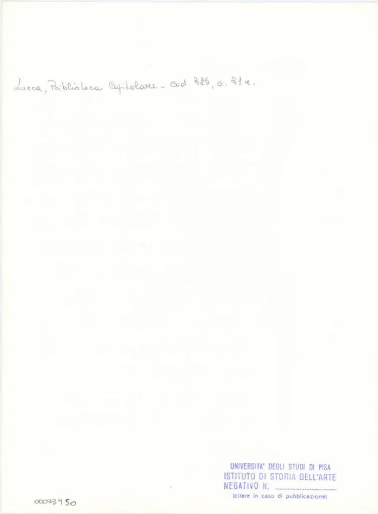 Università di Pisa. Dipartimento di Storia delle Arti , Anonimo italiano - sec. XIV, primo quarto - Lucca, Biblioteca Capitolare Feliniana, Ms. 325, f. 31r , retro