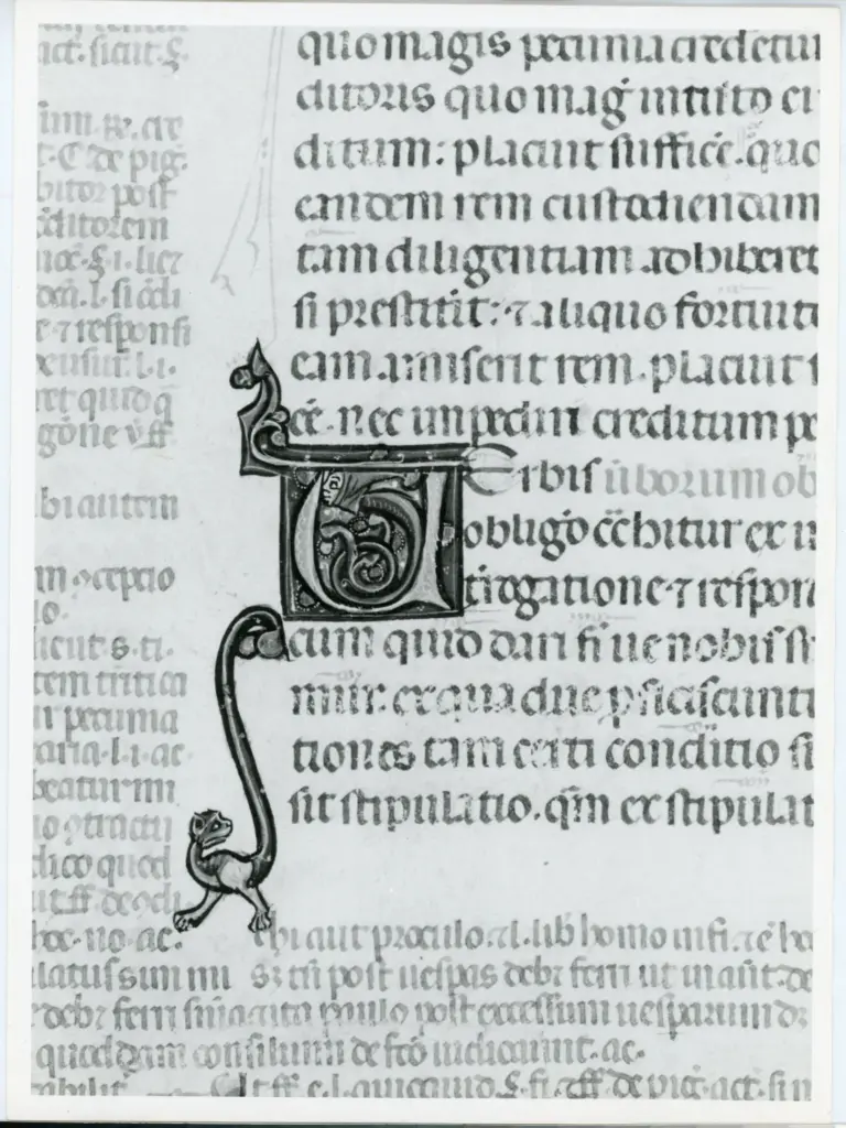 Universit&agrave; di Pisa. Dipartimento di Storia delle Arti , Anonimo italiano - sec. XIV, primo quarto - Lucca, Biblioteca Capitolare Feliniana, Ms. 325, f. 36v, particolare , fronte