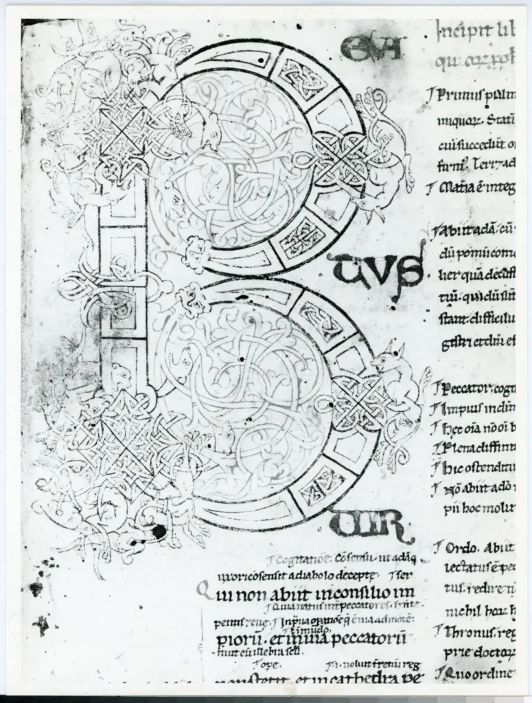 Universit&agrave; di Pisa. Dipartimento di Storia delle Arti , Anonimo italiano - sec. XII, met&agrave; - Lucca, Biblioteca Capitolare Feliniana, Ms. 9, f. 1r, particolare , fronte