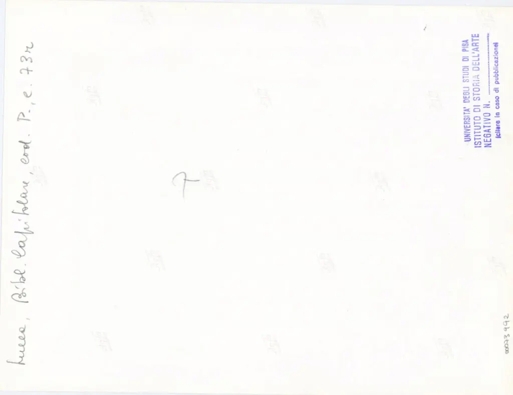 Universit&agrave; di Pisa. Dipartimento di Storia delle Arti , Anonimo italiano - sec. XII, prima met&agrave; - Lucca, Biblioteca Capitolare Feliniana, Ms. Passionario P, f. 73r, particolare , retro