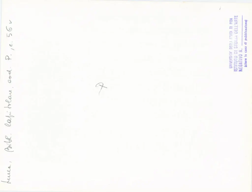 Universit&agrave; di Pisa. Dipartimento di Storia delle Arti , Anonimo italiano - sec. XII, prima met&agrave; - Lucca, Biblioteca Capitolare Feliniana, Ms. Passionario P, f. 56v, particolare , retro