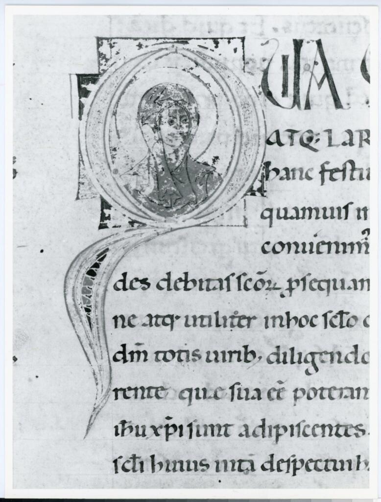 Anonimo italiano sec. XII , Iniziale Q, Iniziale abitata, Santa Margherita d'Antiochia
