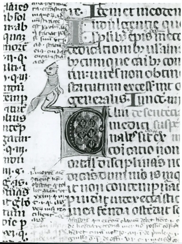 Universit&agrave; di Pisa. Dipartimento di Storia delle Arti , Anonimo italiano - sec. XIV, terzo quarto - Lucca, Biblioteca Capitolare Feliniana, Ms. 233, f. 103r, particolare , fronte