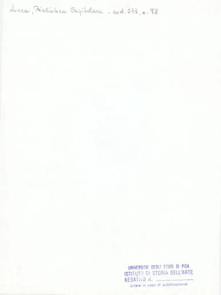 Universit&agrave; di Pisa. Dipartimento di Storia delle Arti , Anonimo italiano - sec. XIV, terzo quarto - Lucca, Biblioteca Capitolare Feliniana, Ms. 233, f. 78r, particolare , retro