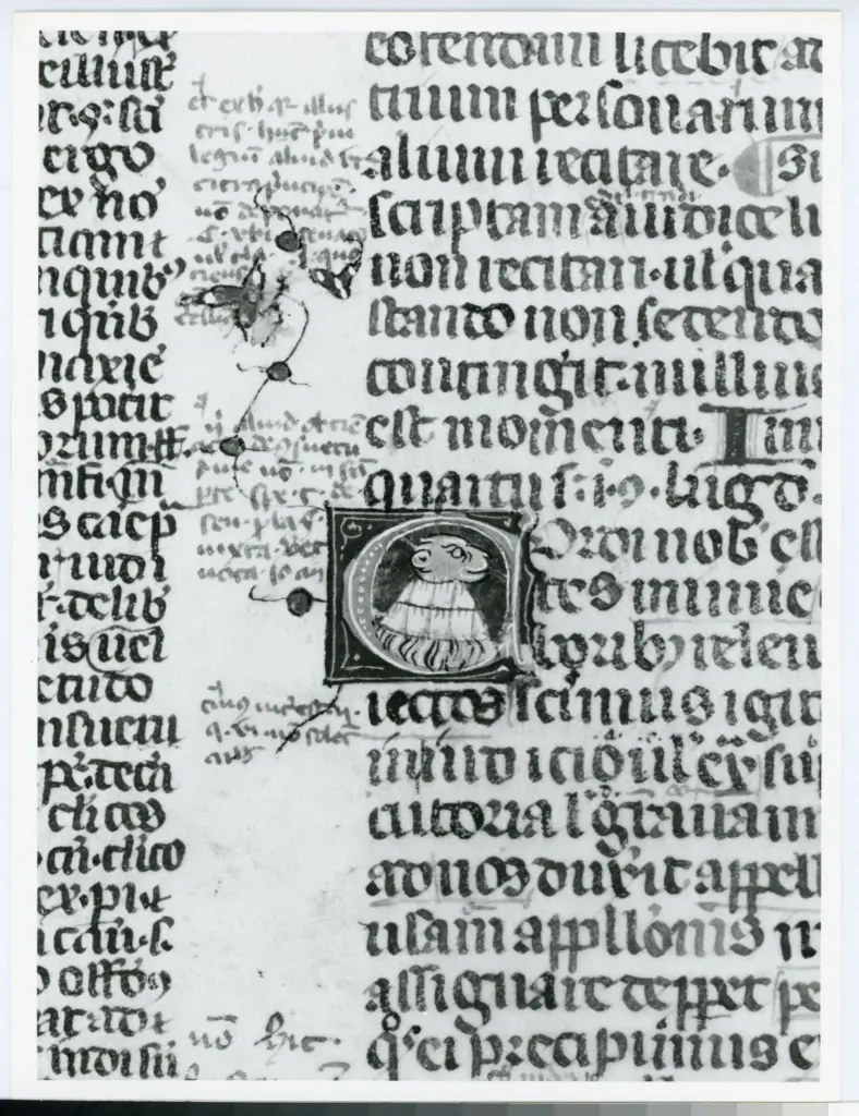 Universit&agrave; di Pisa. Dipartimento di Storia delle Arti , Anonimo italiano - sec. XIV, terzo quarto - Lucca, Biblioteca Capitolare Feliniana, Ms. 233, f. 61v, particolare , fronte