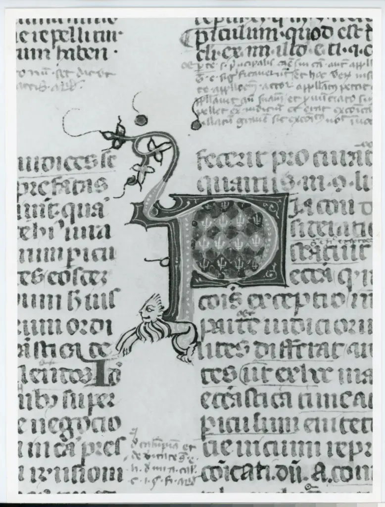 Universit&agrave; di Pisa. Dipartimento di Storia delle Arti , Anonimo italiano - sec. XIV, terzo quarto - Lucca, Biblioteca Capitolare Feliniana, Ms. 233, f. 56v, particolare , fronte