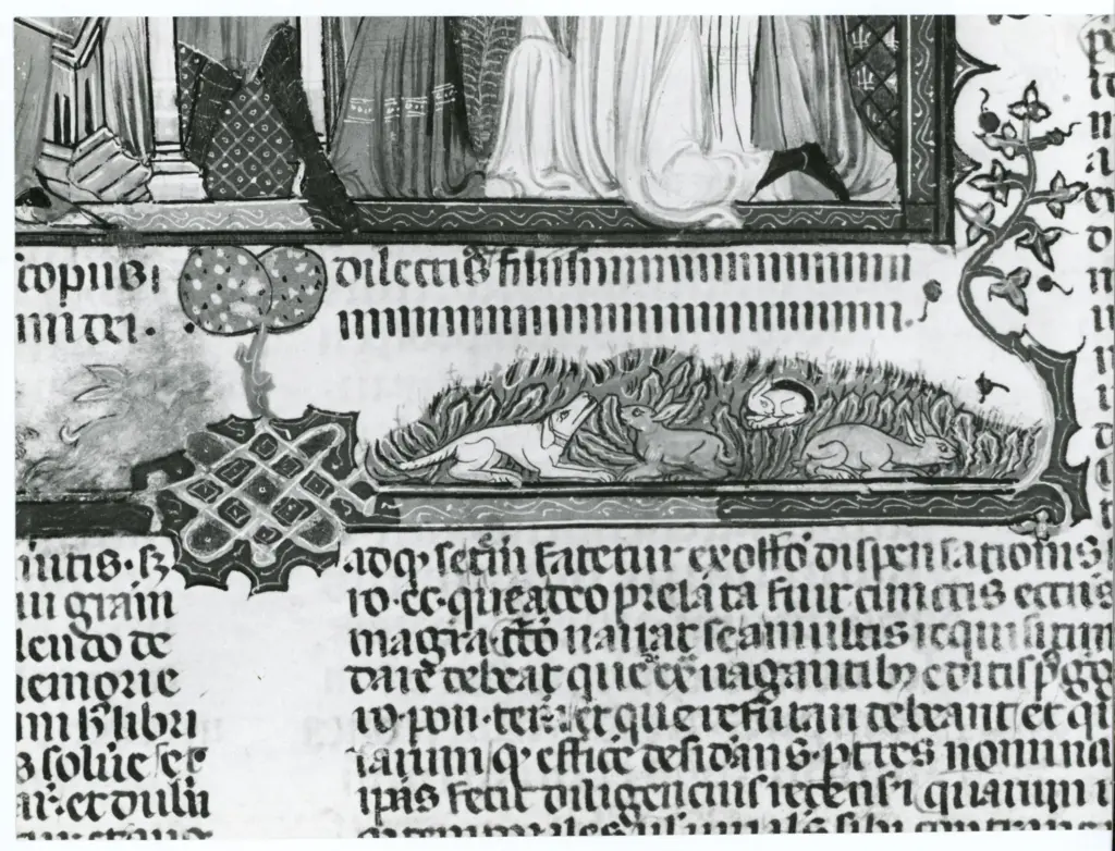 Anonimo italiano sec. XIV , Pagina miniata