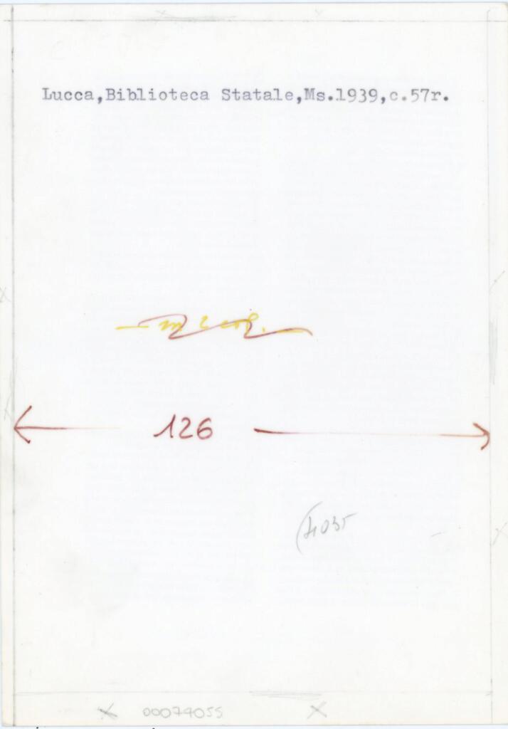 Anonimo , Lucca, Biblioteca Statale, Ms. 1939, c. 57r. , retro