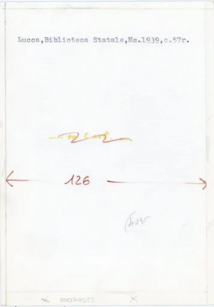Anonimo , Lucca, Biblioteca Statale, Ms. 1939, c. 57r. , retro